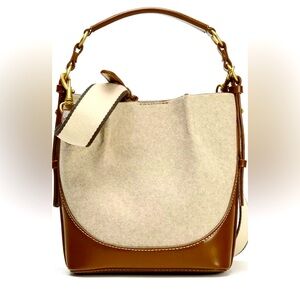 Zara Canvas Topstitch  Bucket Bag